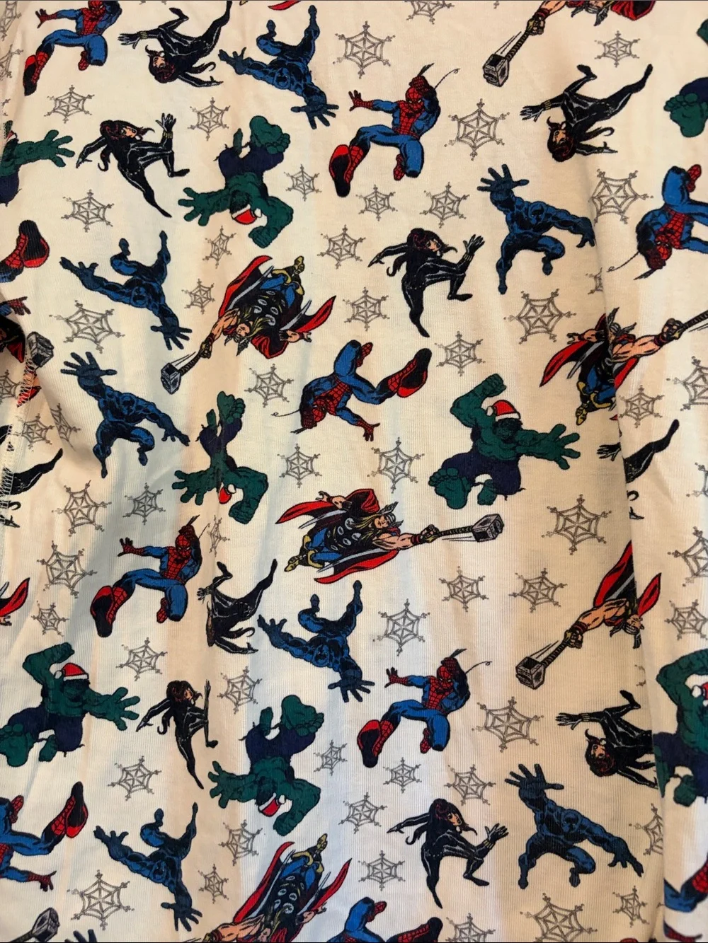 Hanna Andersson White Pajama with Red Trim Christmas Superhero Print - Picture 2 of 2